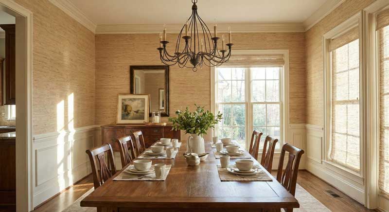 Grasscloth & Natural Fibers — installed by Elizabeth Geraldino, Noura Wallpaper Studio