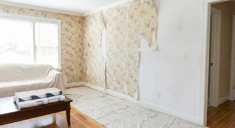 Wallpaper Removal — installed by Elizabeth Geraldino, Noura Wallpaper Studio