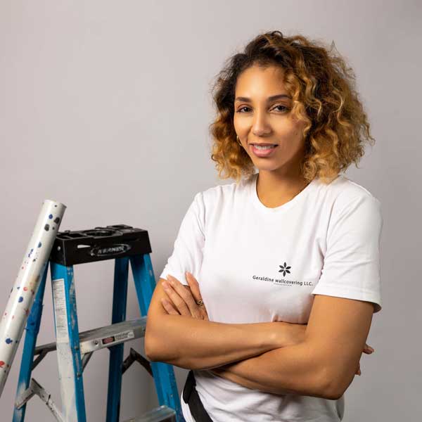 Elizabeth Geraldino — owner and master wallpaper installer at Noura Wallpaper Studio